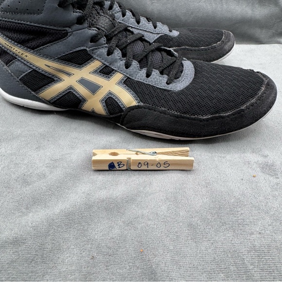 Asics Matflex 6 Athletic Wrestling Shoes Mens Size 8.5 Black Champagne Gold - Picture 14 of 14